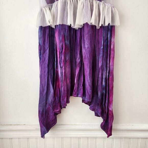 Abercrombie & Fitch Sleeveless Lace Purple Tie-Dye Boho Festival Dress Size S - Picture 6 of 7